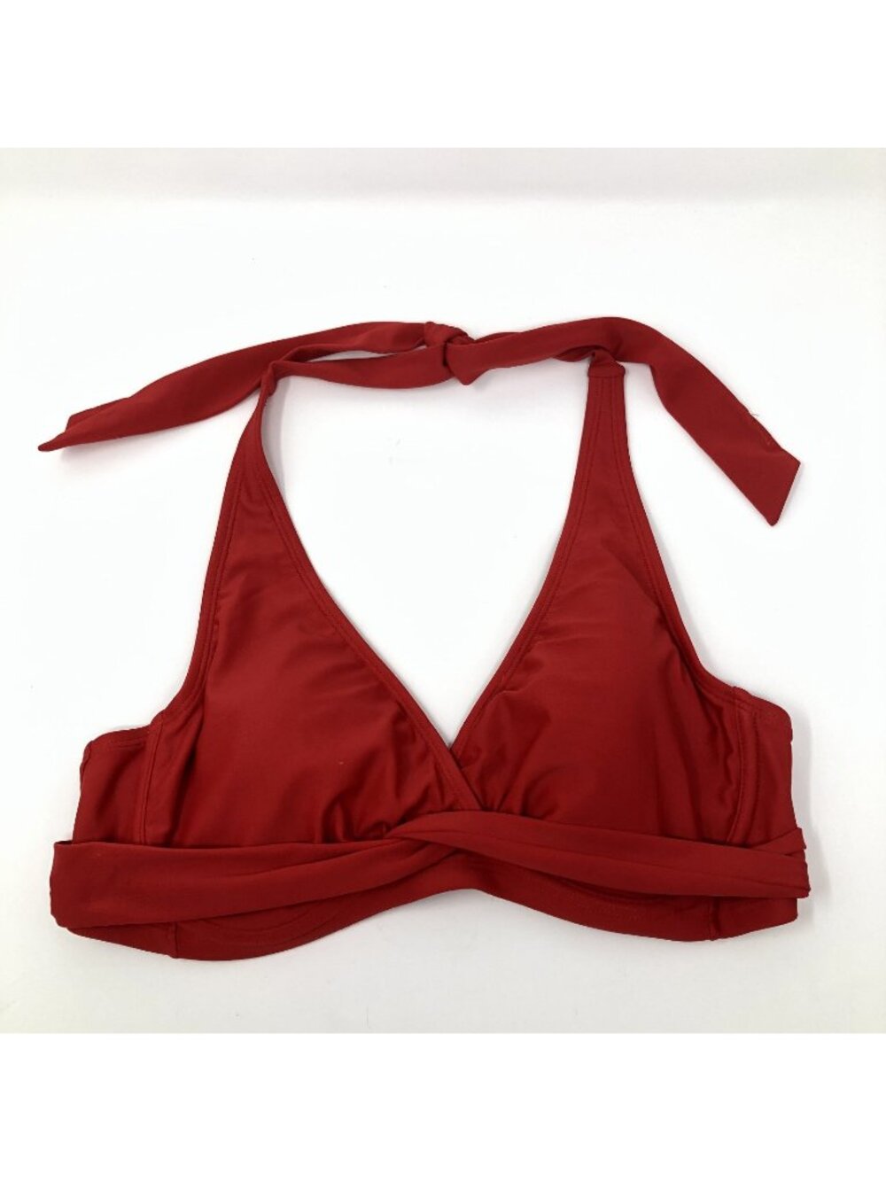 Athleta Tara Halter Bikini Swim Top Size 34 B/C Red Underwire